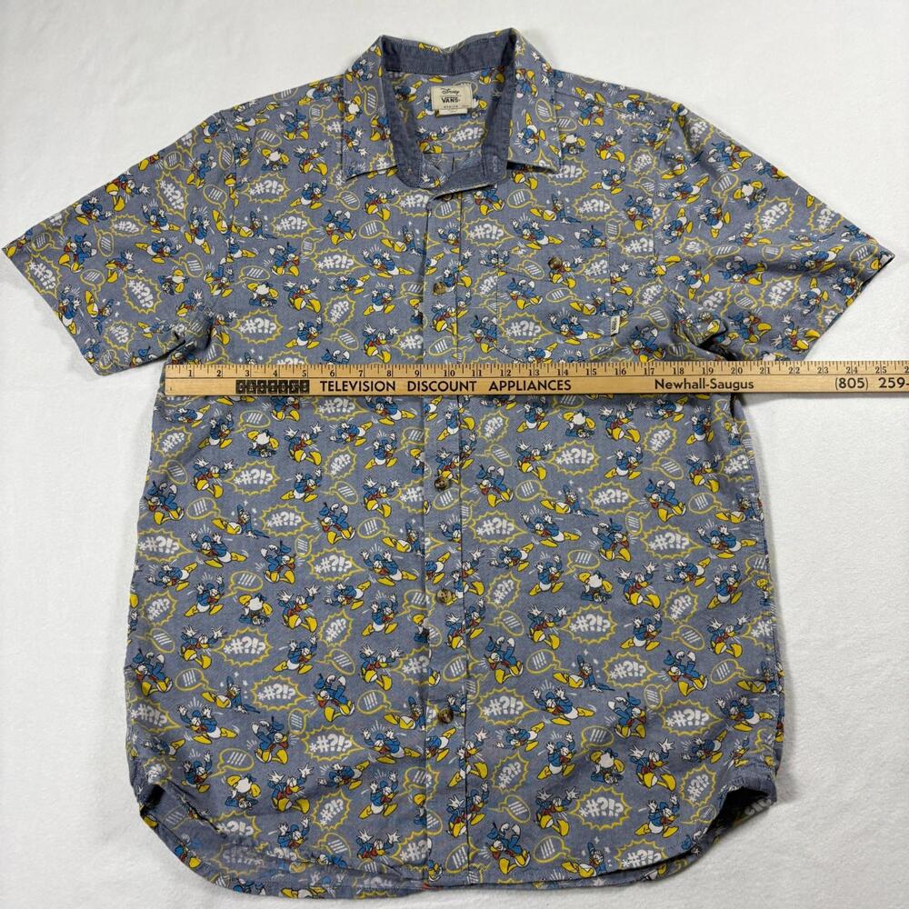 Vans Disney Mens Shirt Medium Donald Duck Button Up Vintage Y2K Skate Street - Picture 7 of 8